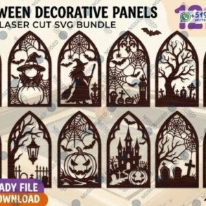 Paquete SVG de paneles decorativos de Halloween estilo gótico