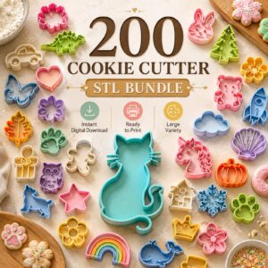Pack de 200 Cortadores de Galletas STL para Impresión 3D