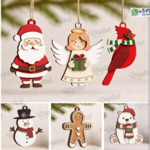 Pack de Adornos Navideños Colgantes con Personajes Clásicos