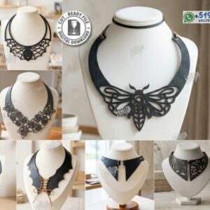 Paquete de 51 collares de cuero decorativos en formato vectorial