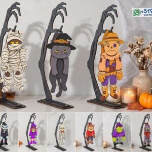 Pack de Figuras Colgantes de Halloween con Soporte – 10 Diseños