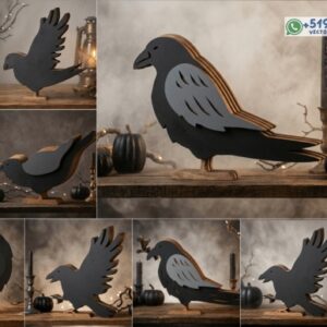 Paquete de cuervos decorativos de Halloween en formato vectorial