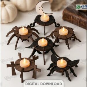 Pack de Portavelas 3D de Halloween con Figuras Temáticas