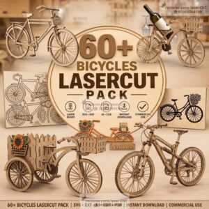 🚲 Paquete de Más de 60 Diseños de Bicicletas en Vector para corte laser