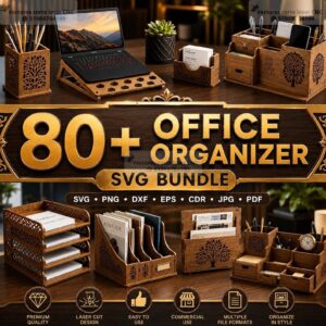 Paquete de Más de 80 Organizadores de Escritorio en Archivos Vectoriales