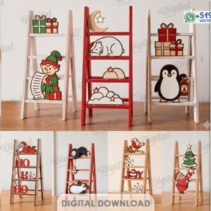Pack de 10 mini escaleras navideñas decorativas en formato vectorial