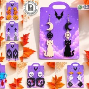 Paquete de pendientes y aretes de Halloween en formato vectorial