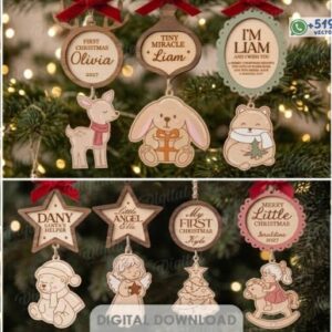 Colección 10 Adornos Navideños Conmemorativos Mi Primera Navidad para Bebé