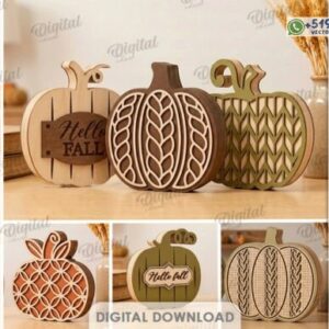 Pack de 10 calabazas decorativas de otoño en formato vectorial