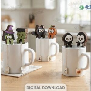 Soportes para Bolsitas de Té de Halloween – Pack de Personajes en 3 mm