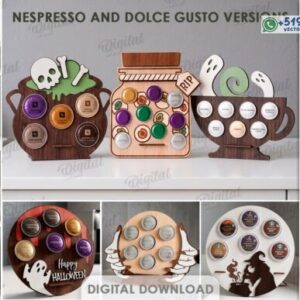 Pack de soportes para cápsulas de café con diseños de Halloween