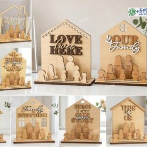 Pack de stand familiar decorativo con figuras en formato vectorial