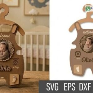Percha de recuerdo personalizada para anuncio de nacimiento de bebé
