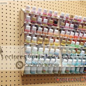 Portabotellas para Pinturas Acrílicas de Pared para Corte Láser