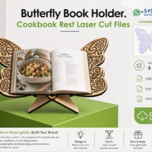 Soporte para libros con forma de mariposa en formato vectorial