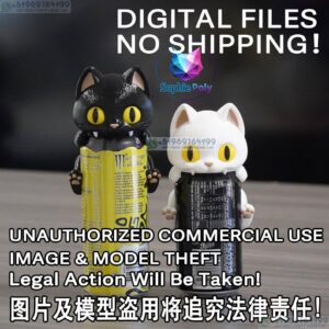 Tapa protectora 3D para latas con figura de gato sujetador