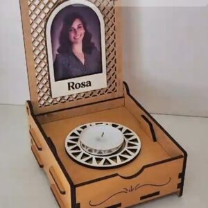 Caja Memorial con Portavela, Portarretrato y Cajón – Diseño Vectorial Personalizable