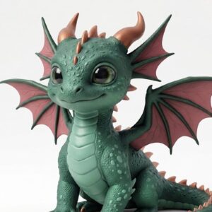 Dragón Bebé de Fantasía STL con Alas Extendidas y Textura de Escamas para impresión 3D