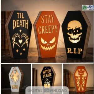Pack de Lámparas Ataúd de Halloween con Iluminación LED