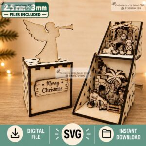 Belén Navideño 3D Plegable en Caja con Escena del Nacimiento