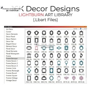 Biblioteca de Marcos Decorativos para LightBurn – Archivos LBART + Video Tutorial de Uso