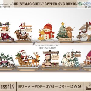 Pack de 10 Personajes Navideños Decorativos para Estantes