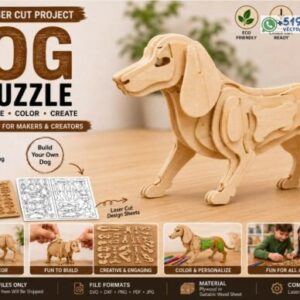 Rompecabezas 3D de Perro Ensamblable en Madera – Modelo Anatómico