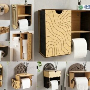 Pack de Portarrollos de Papel Higiénico con Repisa y Almacenamiento