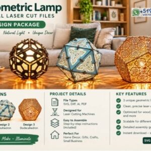 Pack de 3 Lámparas Geométricas 3D – Esfera, Icosaedro y Dodecaedro