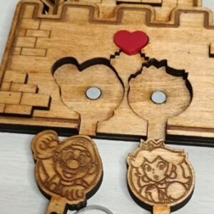 Llavero Mario Bros con Castillo – Porta Llaves Magnético para Parejas