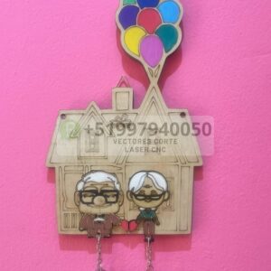 Llavero Porta Llaves UP – Casa con Globos y Pareja de Abuelitos