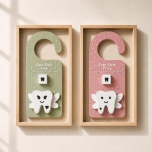 Pack STL de colgadores de puerta del Hada de los Dientes con 4 diseños infantiles