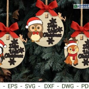 Pack de Adornos Navideños con Animales y Cuenta Regresiva