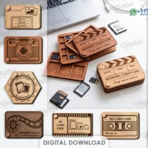 Pack de Estuches para Tarjetas SD con Diseños Tecnológicos Retro