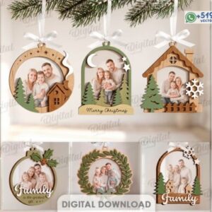 Pack de Marcos Navideños colgantes Personalizables con Fotos – 10 Diseños