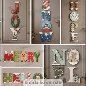 Pack de Letreros Navideños con Palabras y Letras Decorativas – 10 Diseños