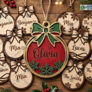 Pack de Adornos Navideños Personalizados con Nombres