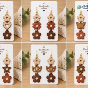 Pack de Aretes Florales Colgantes – 6 Diseños con Formas Naturales