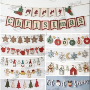 Pack de Guirnaldas y Banderines Navideños – 10 Diseños Decorativos