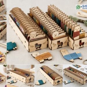 Organizador Modular para Hilos de Bordado con Bobinas Decorativas