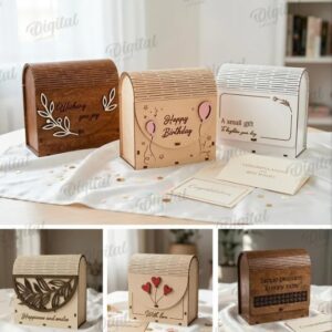 Pack de 10 Cajas de Regalo con Tapa Curva y Mensajes Personalizables