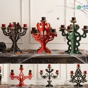 Pack de 10 Candelabros Góticos 3D para Halloween – Diseños Ornamentales de 3 mm