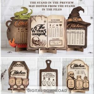 Pack de Tablas de Conversión de Cocina con Estilo Halloween – 10 Diseños