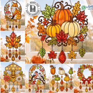Pack de Atrapasoles Otoñales para Ventana – 10 Diseños Decorativos