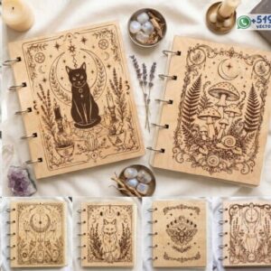 Pack de cubierta de cuadernos místicos con grabados esotéricos – 10 Diseños