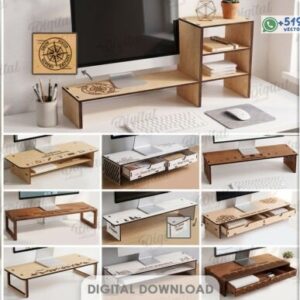 Pack de Soportes Elevadores para Monitor con Organizadores de Escritorio