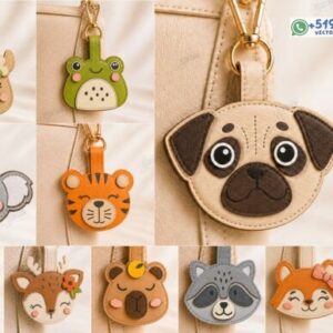Pack de 10 Llaveros de Animales Multicapa – Diseños Tiernos para Bolsos y Mochilas