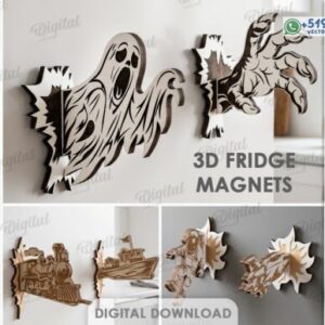 Pack de Imanes 3D para Refrigerador con Efecto de Ruptura – 10 Diseños
