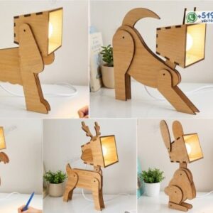 Pack de 5 Lámparas 3D de Animales para Escritorio