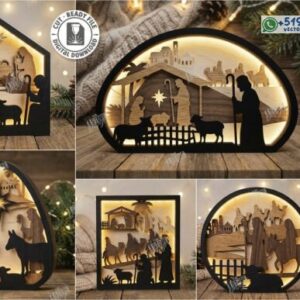 Pack de Nacimientos Navideños Iluminados en Capas